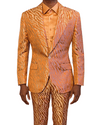 Lamar Orange Tiger Print Suit