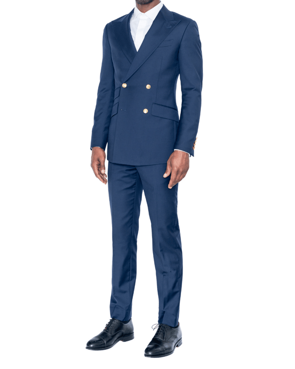 William Navy Double Breasted Suit