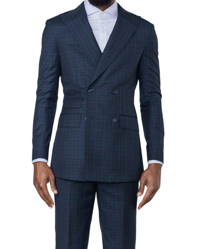 Brian Blue and Green Check Suit