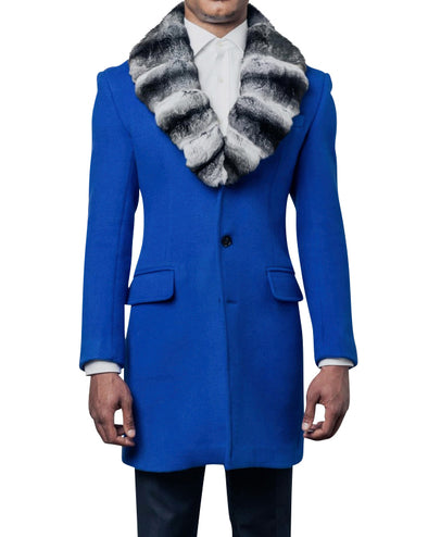 Franklin Royal Blue Coat with Chinchilla Collar