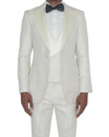 Brock Cream Jacquard Tuxedo Vest