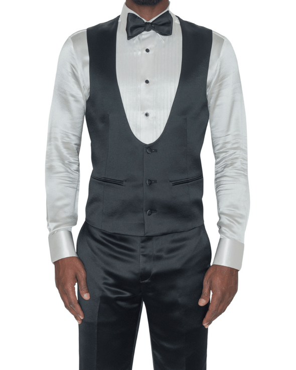 Edward Black and White Tuxedo Vest
