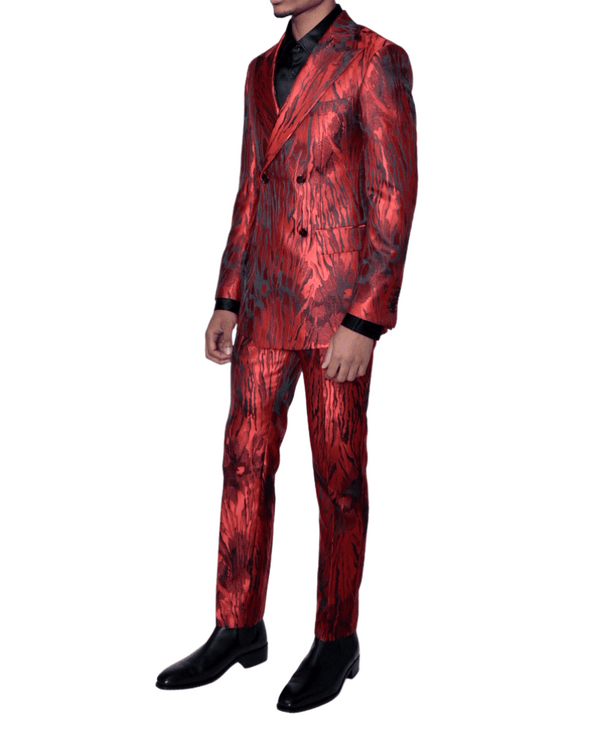 Lucas Red Jacquard Suit