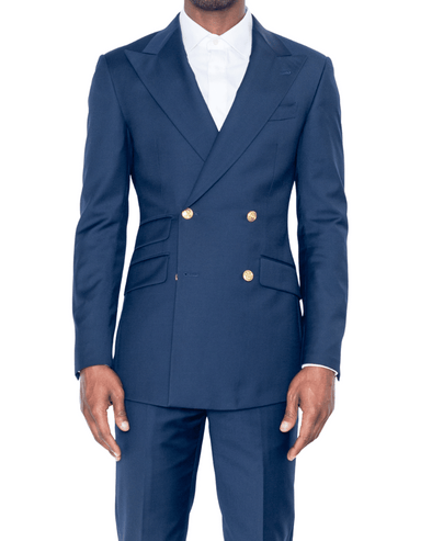 William Navy Double Breasted Suit