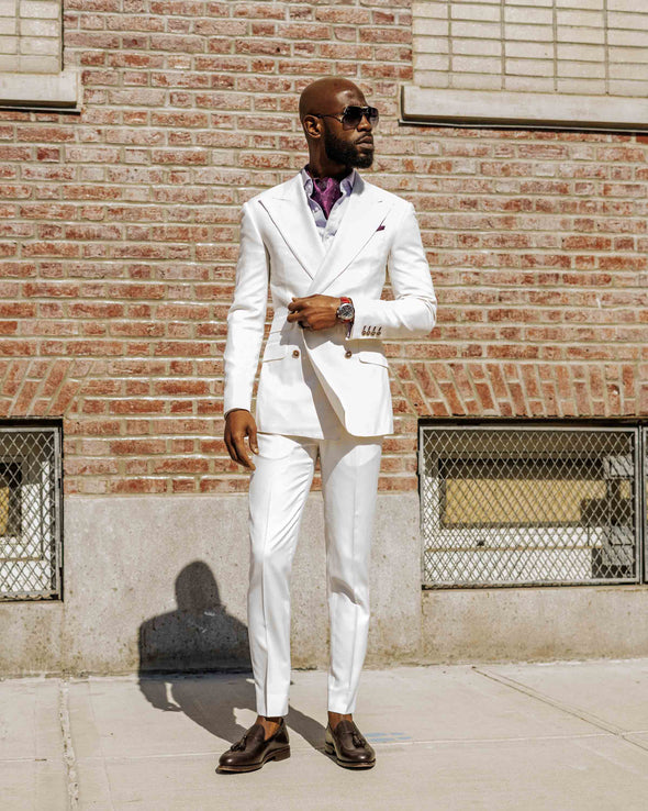 Anderson White Double Breasted Suit Spring Summer