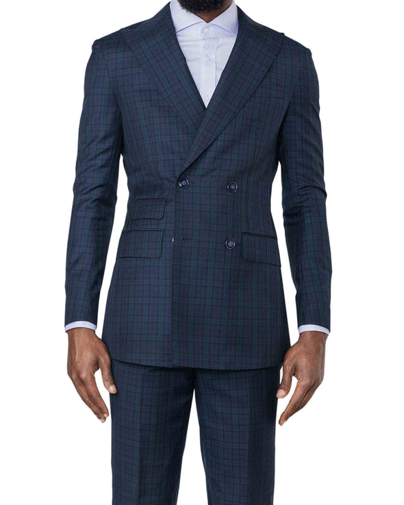 Brian Blue and Green Check Suit