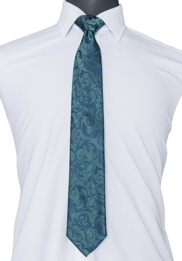 Green Floral Print Tie