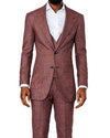 Dale Red Wine Tweed 3 Piece Suit