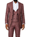 Dale Red Wine Tweed 3 Piece Suit