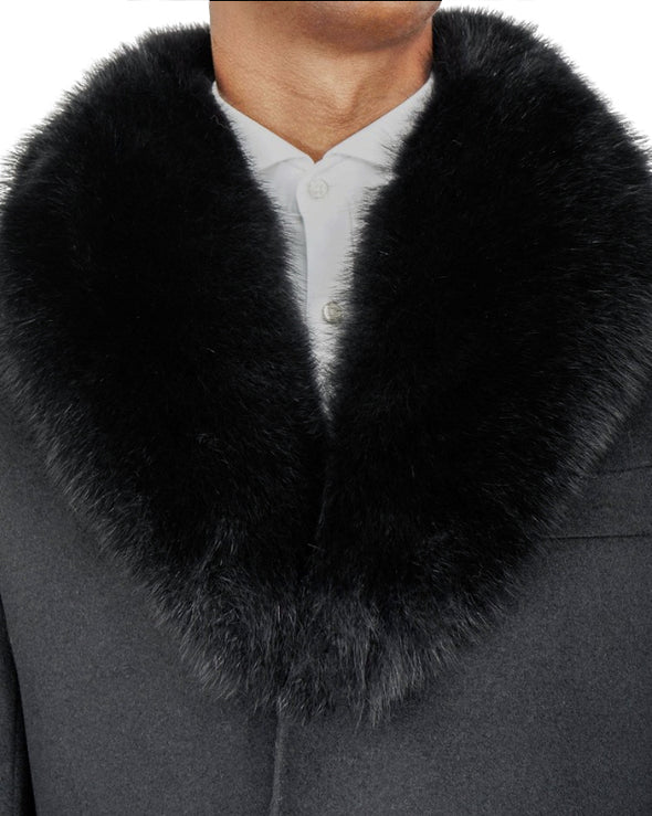 DuPonte Black Coat with Black Fox Collar