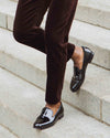 Gary Black Patent Leather Slippers Lifestyle