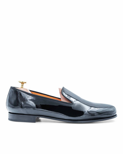 Gary Black Patent Leather Slippers