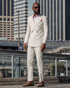 Glenn Light Brown Linen Suit Lifestyle