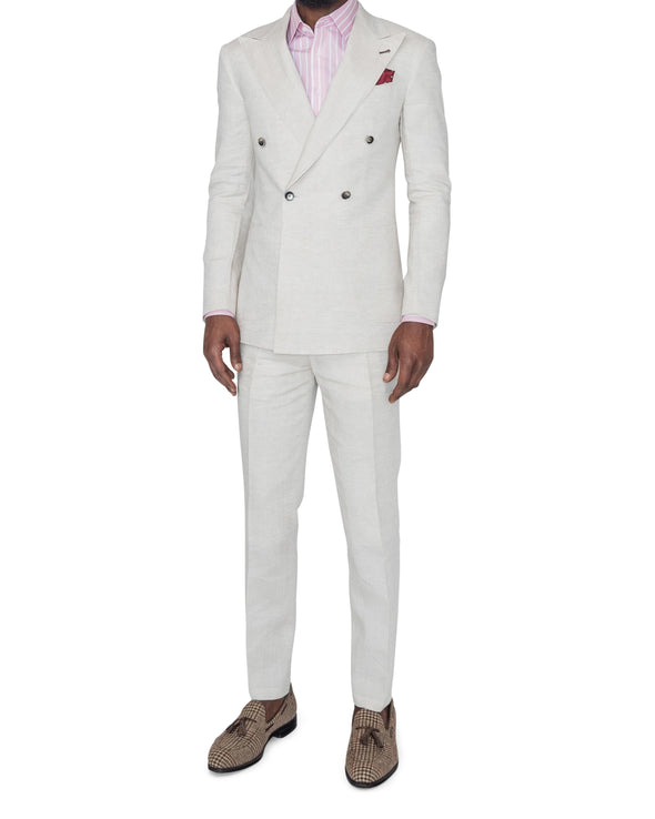 Glenn Light Brown Linen Suit Front Side