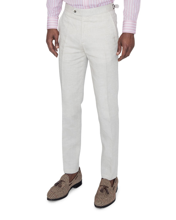 Glenn Light Brown Linen Suit Trousers Side