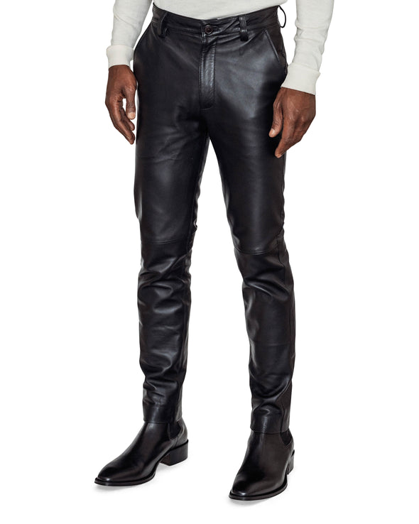 Huey Black Leather Trousers