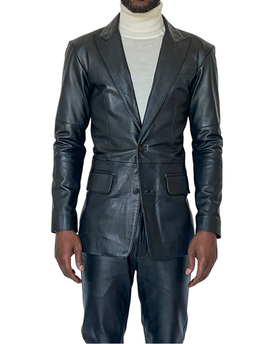 Malcolm Black Leather Suit