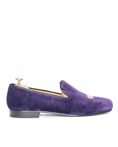 Nicholas Purple Velvet Slipper Loafers