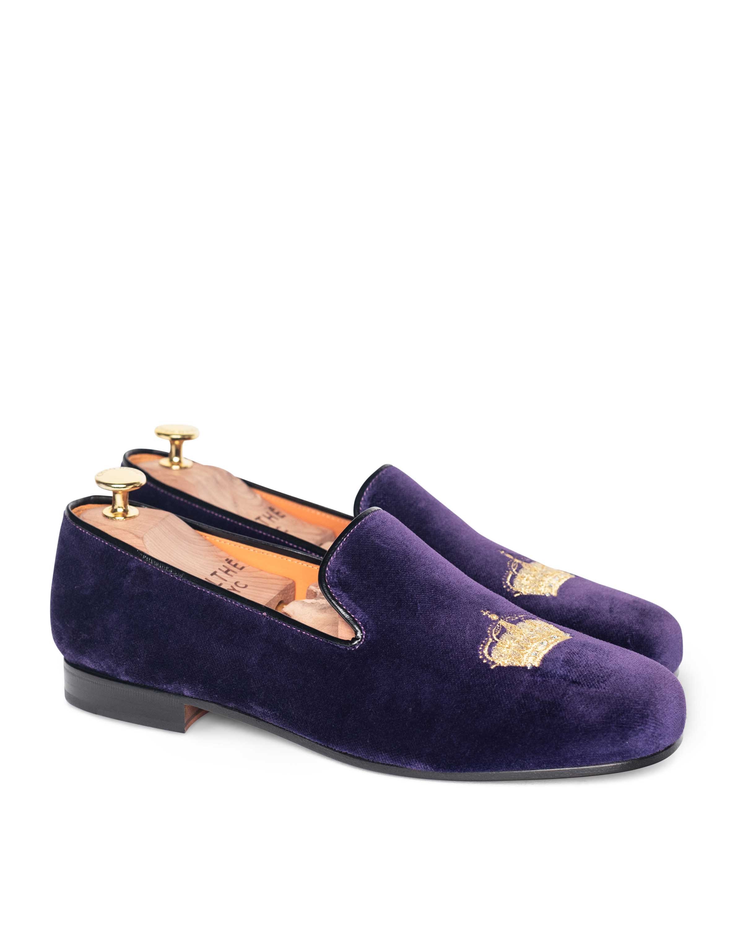 Nicholas Purple Velvet Slipper Loafers – WELTHĒ NYC