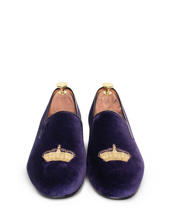 Nicholas Purple Velvet Slipper Loafers 3