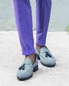 Noble Houndstooth Tassel Loafers Lifestyle Street