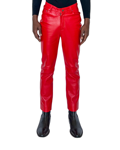 Ozzy Red Leather Pants