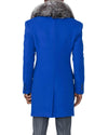 Rico Blue Coat with Silver Fox Collar Back